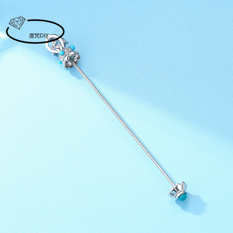 จี้เงินSterling 925 ฝังDzi Beads สไตล์ชาติพันธุ์ Unisex ปรับได้