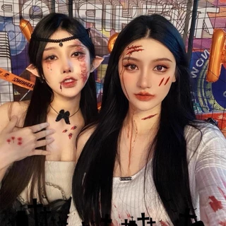 รอยแผลเป็น กันน้ํา 50แผ่น แทททู ฮาโรวีน แผลแต่งหน้า สติ๊กเกอร์แผล halloween tattoo แผลปลอม เลือดปลอม สติ๊กสัก แทคทู