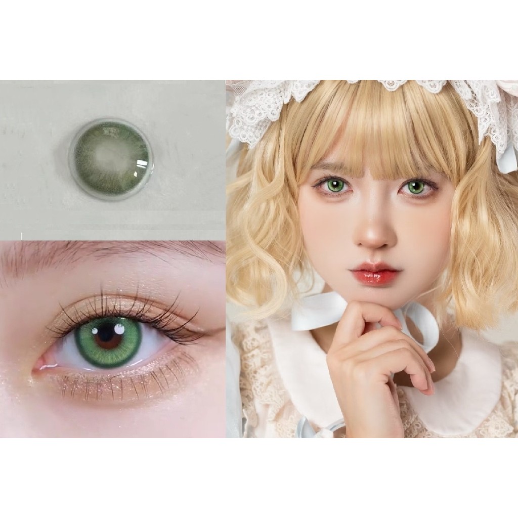 QLMENG Series,Xiyoulens Brand ,14.20mm,GDIA 13.5mm,(เกรด 0-8), คอนแทคเลนส์ 6 เดือนใช้ (สีเขียว)