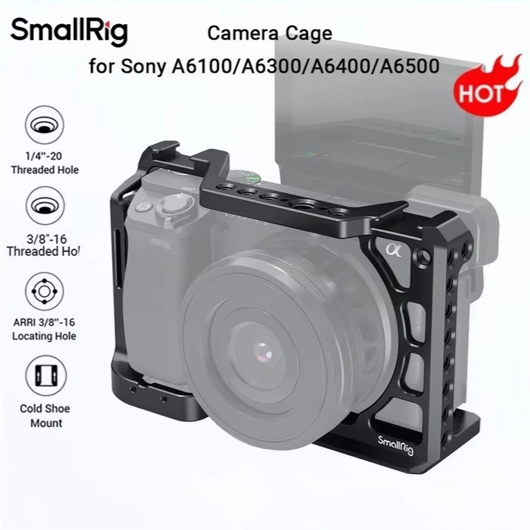 SmallRig A6400 กรงสําหรับ Sony A6300 A6400 A6500 FormFitted กล้อง DSLR กรง 1/4 และ 3/8 รูเกลียว 2310