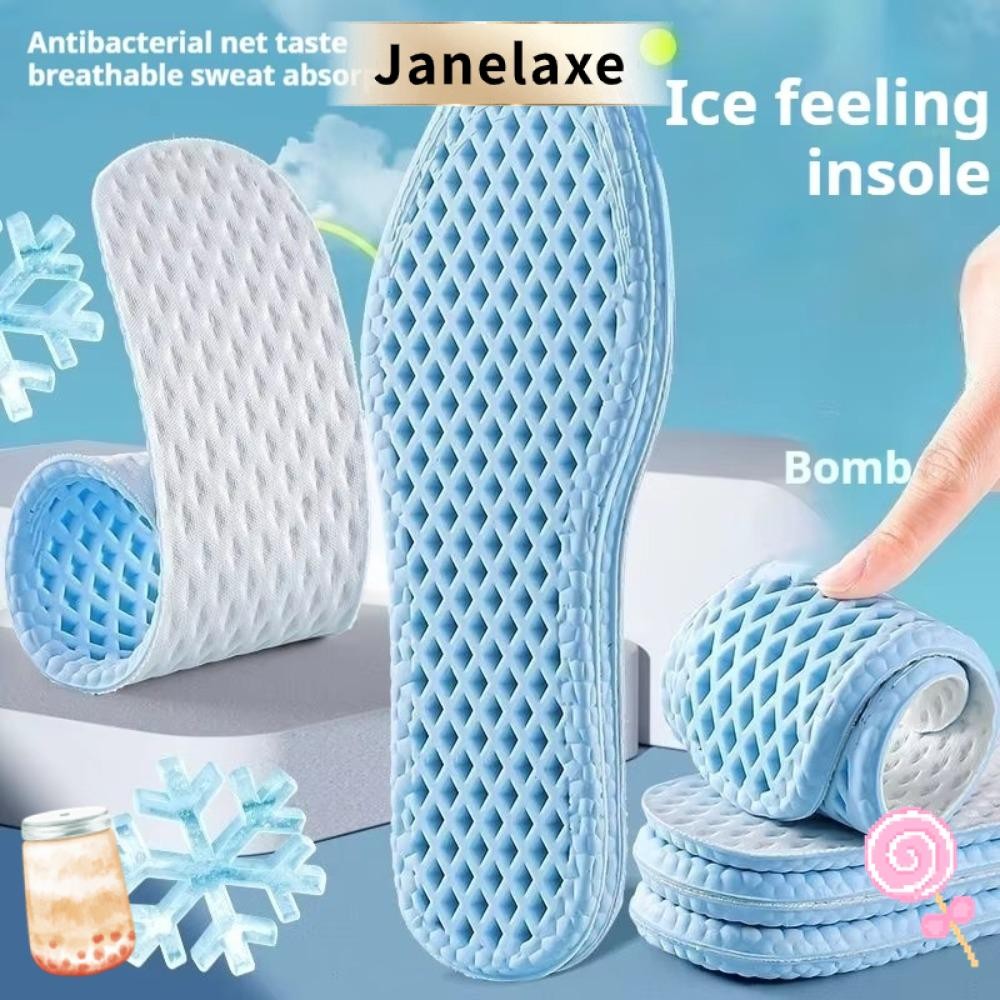 พื้นรองเท้าเย็น JANELAXE, ดูดซับเหงื่อ พื้นรองเท้าระบายอากาศตาข่ายยืดหยุ่นสูง, แผ่นรองเท้าเมมโมรี่โฟมดูดซับแรงกระแทก