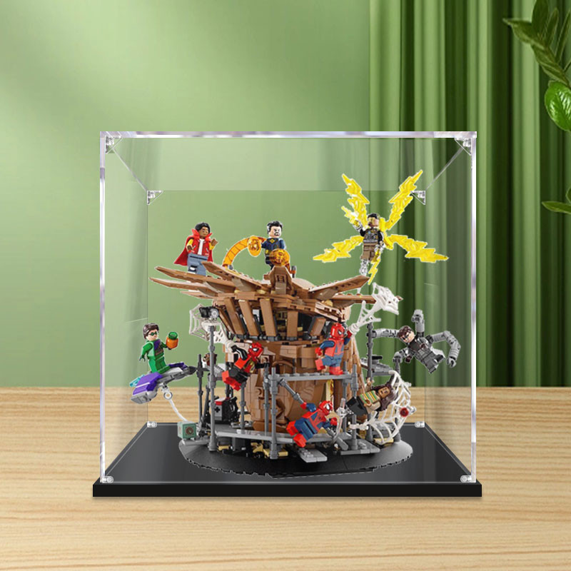[กล่องแสดงโปร่งใส] เหมาะสําหรับเลโก้ 76261 Spider-Man Showdown กล่องแสดงอะคริลิคโปร่งใสป้องกันฝุ่นกล