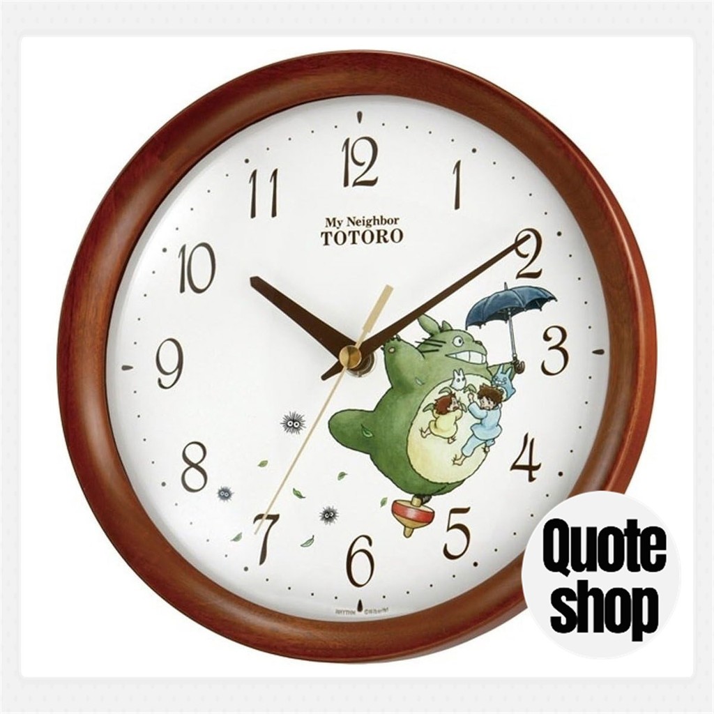 นาฬิกาแขวนผนัง My Neighbor Totoro รุ่น M27 ไม้ เคลือบเงา 8MGA7RH06 จาก Studio Ghibli RHYTHM จัดส่งฟร