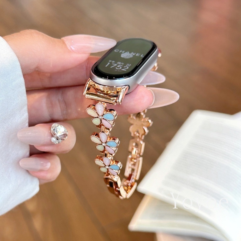 สายโลหะหรูหราสําหรับ Mi Band 10 9 8 7 5 6 4 3 NFC สําหรับ Xiao Mi Band 10pro 8pro 9pro สายสแตนเลสสตี