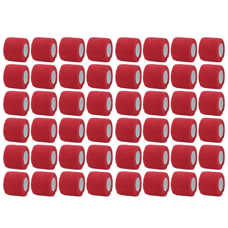 6/12/24/48Pcs red Sport Self Adhesive Elastic Bandage Wrap Tape For Knee Support Pads Finger Ankle P