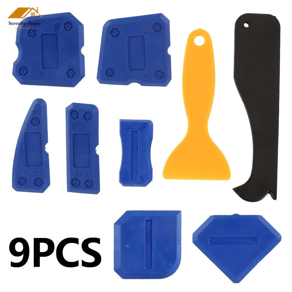 ชุดที่ปาดซิลิโคน 9 ชิ้น ที่ขูดกาว ยาแนว ตัวรีดซิลิโคน Silicone Caulking Tool Kit Scraper