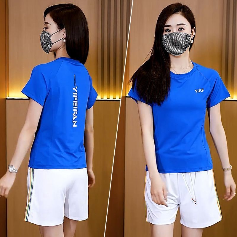Yang Liping Square Dance Suit Short-Drying Top Running Quick-Drying Round Neck Sports GYM Fitness Cl