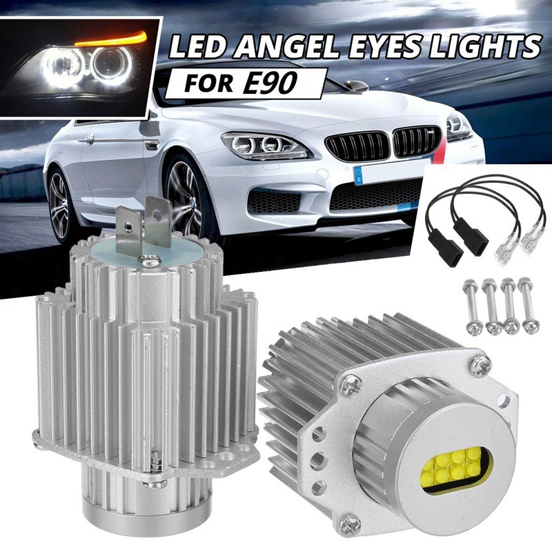 E90 E91 80W LED ไฟหน้าเหมาะสําหรับ BMW 3 Series รถ 325i 328i330i Angel Eye Fog Light