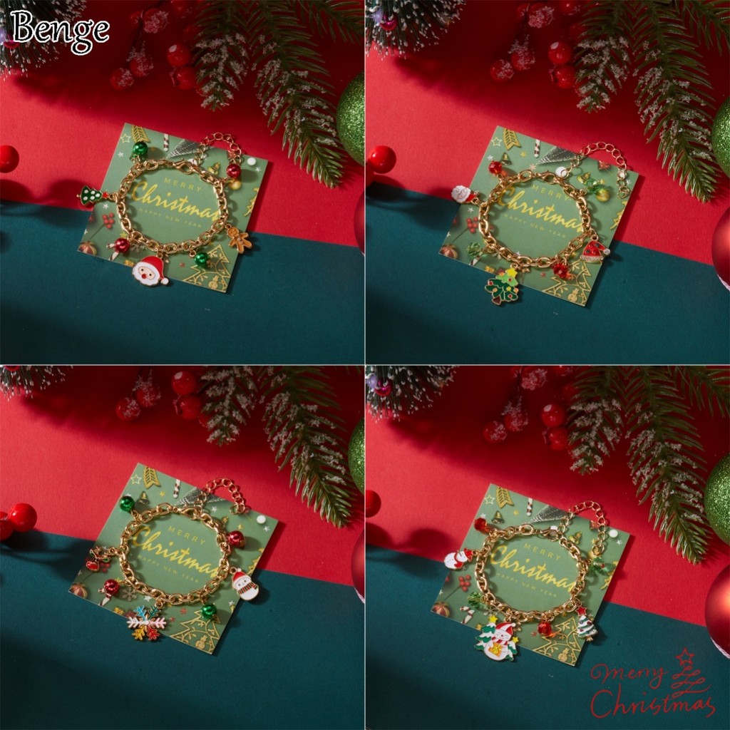Benge Santa Claus Snowman Gingerbread Man ระฆังต้นคริสต์มาส Multi-อุปกรณ์เสริมสร้อยข้อมือแฟชั่น Vintage วันหยุดของขวัญวันหยุดวันหยุดวันหยุดวันหยุดเครื่องประดับงานรื่นเริงอุปกรณ์เสริม