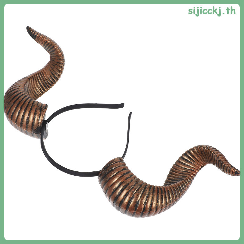 📦 Removable Ram Headband น้ำหนักเบา Ram Horns คอสเพลย์ สวมใส่สบาย อุปกรณ์ฮาโลวีน ชุดคอสเพลย์ปีศาจวัว