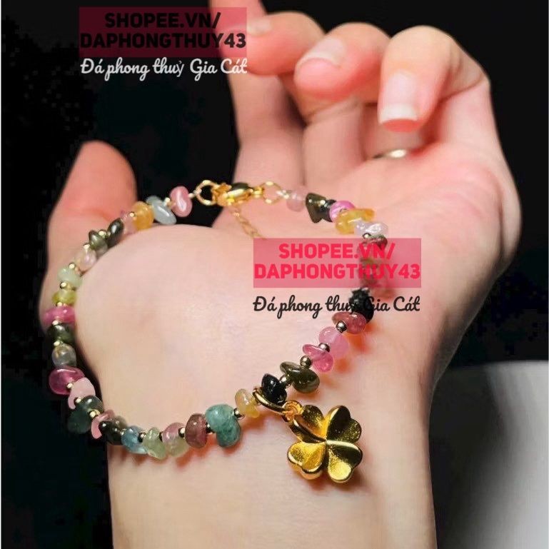 Maline mix charm สร้อยข้อมือทัวร์ co 4 la ขนาด 5mm สวยสุดๆ รับรองโดย Gia Cat