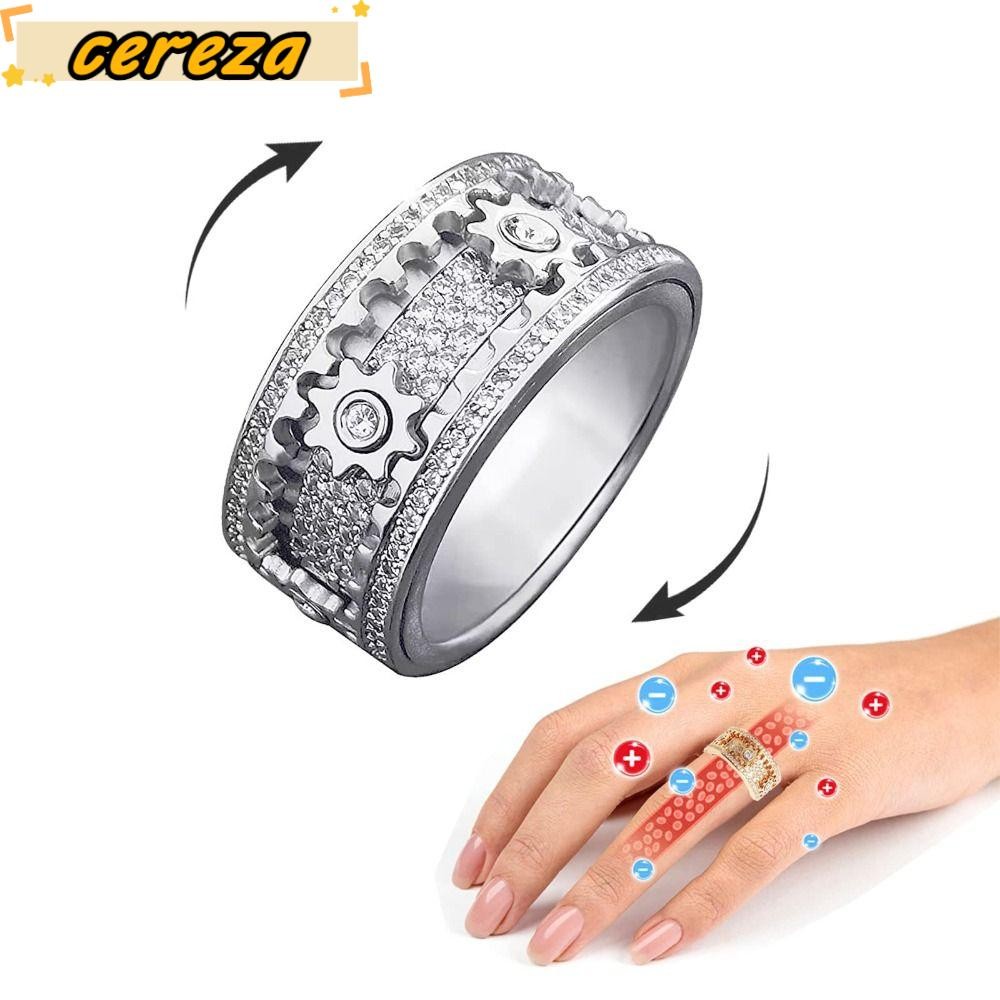 CEREZA Spinner Ring ทำมือด้วยกลไกดึงความสนุกในการหมุน