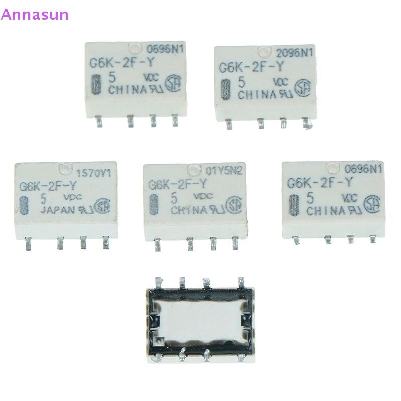 Annasun 5 ชิ้น dc 5v smd g6k-2f-y รีเลย์สัญญาณ 8pin สําหรับ omron รีเลย์ MY