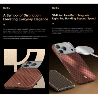 [Benks Official] Benks สําหรับ IPhone 17 Pro Magnetic ArmorGrid ArmorAir Back ในตัวพร้อมเคฟล่าร์® Aramid Fiber Ultra Slim & Lightweight Minimalist Casing ปกแข็ง