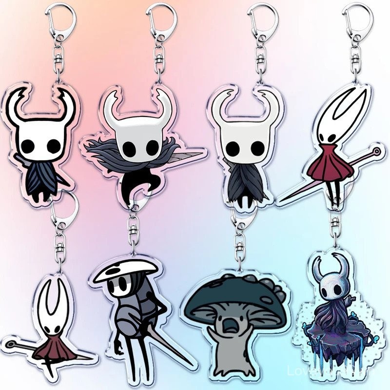 เกมยอดนิยม Hollow Knight พวงกุญแจสําหรับผู้หญิงกระเป๋าอุปกรณ์เสริม Quirrel Little Ghost พวงกุญแจแฟนเ