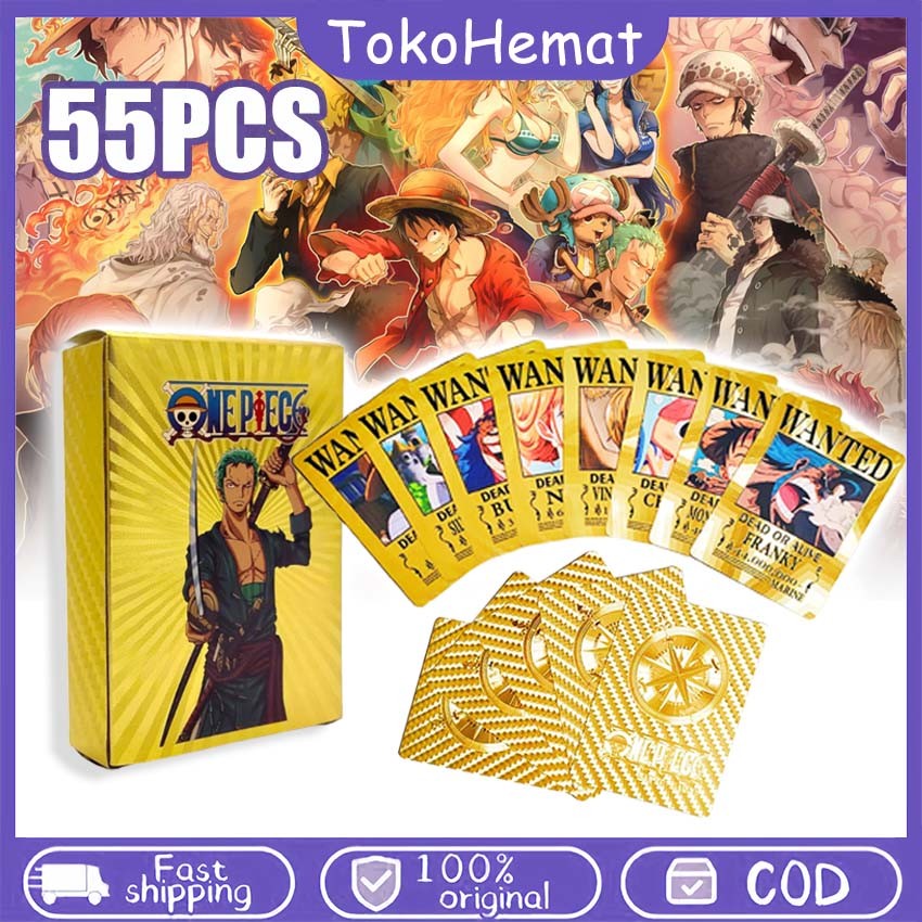 55 ชิ้น One Piece Gold Photocard One Piece การ์ด Lomo การ์ดอะนิเมะการ์ดรูปถ่ายอะนิเมะ