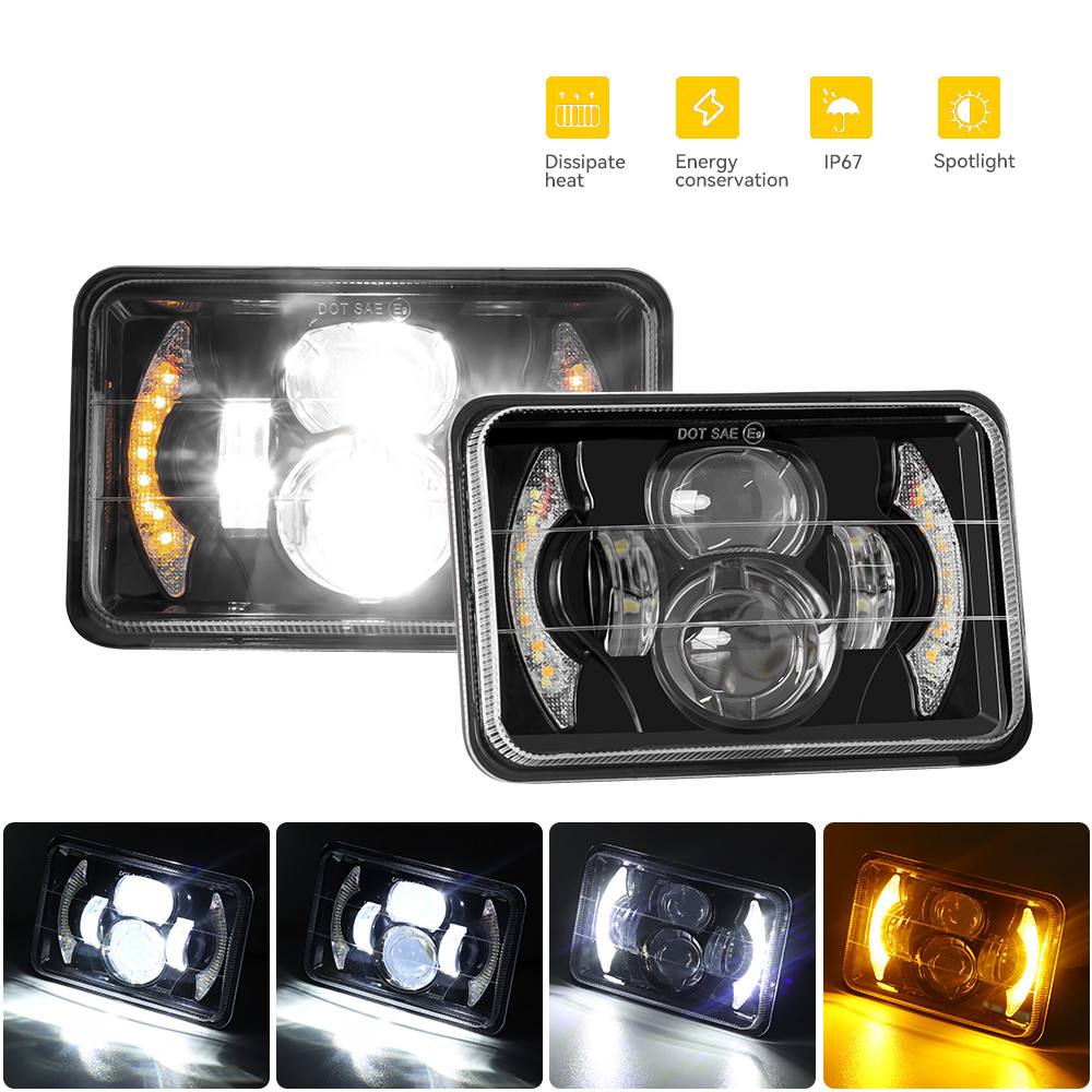 โปรเจคเตอร์ 4 "x6" ไฟหน้า LED H4656 H4651 ไฟหน้า LED สําหรับ Suzuki DRZ400S DRZ400SM DRZ250 DRZ400 D