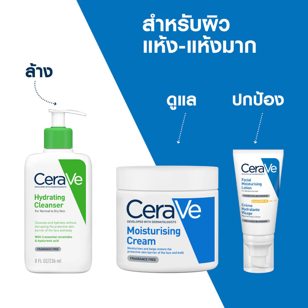 [เซตสุดคุ้ม 2ชิ้น] เซราวี CERAVE Moisturising Cream 50g thumbnail 7
