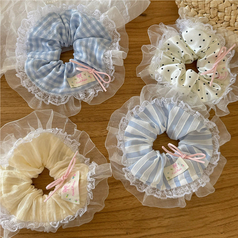 scrunchie สำหรับหางม้า สวยงามและน่ารัก เครื่องประดับผมแบบลูกไม้