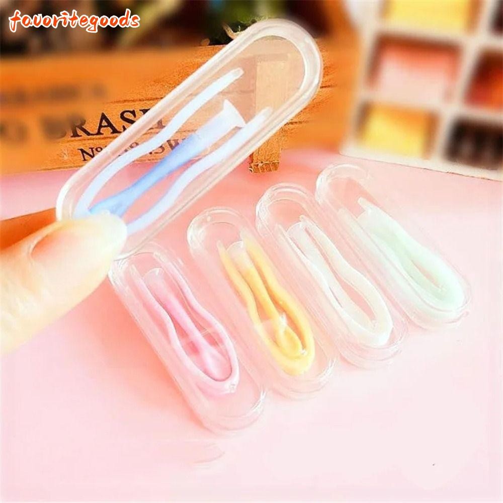 FAVORITEGOODS 1PC ที่ใส่คอนแทคเลนส์, ถนอมสายตาสวมใส่เครื่องมือคอนแทคเลนส์, แบบพกพาสีทึบคลิป Stick แห