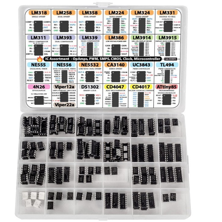 ส่วนประกอบ IC เบื้องต้น 133 ชิ้น LM318 LM258 LM358 LM224 LM324 LM331 DS1302 ฯลฯ
