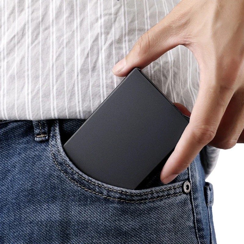 ผู้ถือเครื่องอ่านบล็อก NFC กรณีรูปแบบตัวอักษรดอกไม้สีม่วงบางป้องกันธนาคารกรณีบัตรเครดิตอลูมิเนียมป้องกัน Rfid - รูปที่ 4