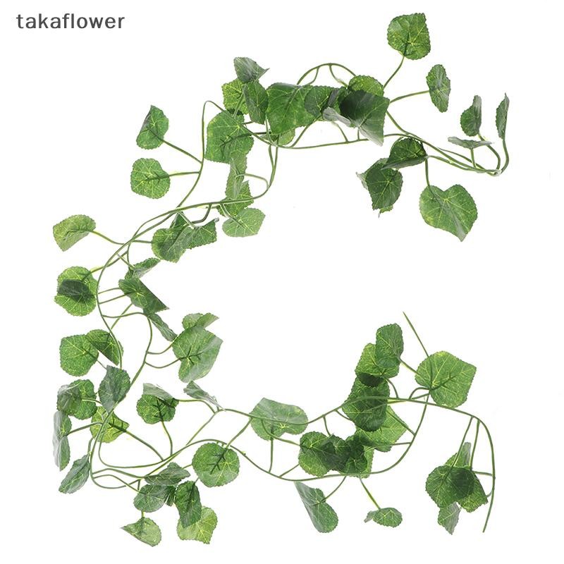 Takaflower 2.0m Artficial Vine พืชสีเขียว Leaf Decor หวาย Liana ผนังใบใหม่