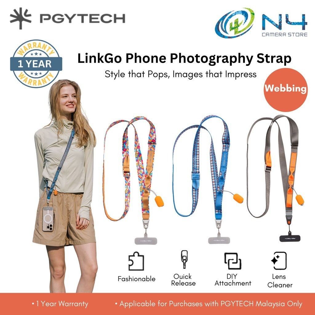 PGYTECH LinkGo Phone Photography Strap Webbing --- Phone Lanyard Crossbody with Lens Cloth, Anti The