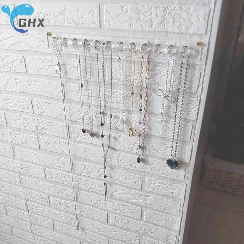 Blowgentlywind 7/12Hooks อะคริลิคโปร่งใส Jewerly Storage Rack สําหรับต่างหูสร้อยคอแขวนผู้ถือติดผนังขาตั้งจอแสดงผล Organizer BGW