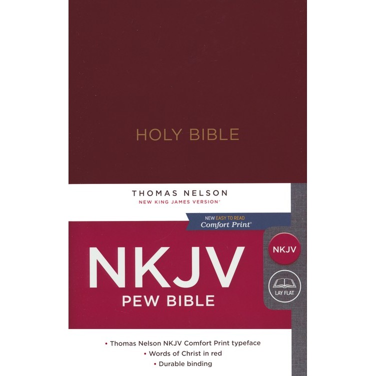 NKJV, Pew Bible, ปกแข็ง (Burgundy) /Thomas Nelson