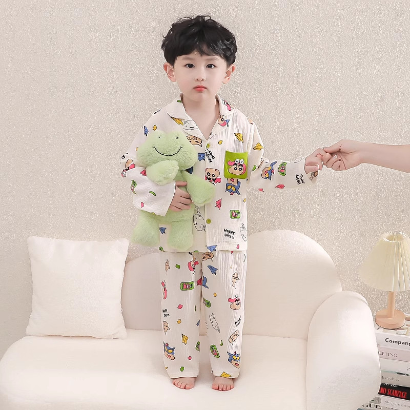 ชุดนอนเด็กวัยหัดเดิน ดีไซน์การ์ตูนน่ารัก ประกอบด้วยเสื้อคาร์ดิแกนแขนยาวและกางเกง - รูปที่ 7