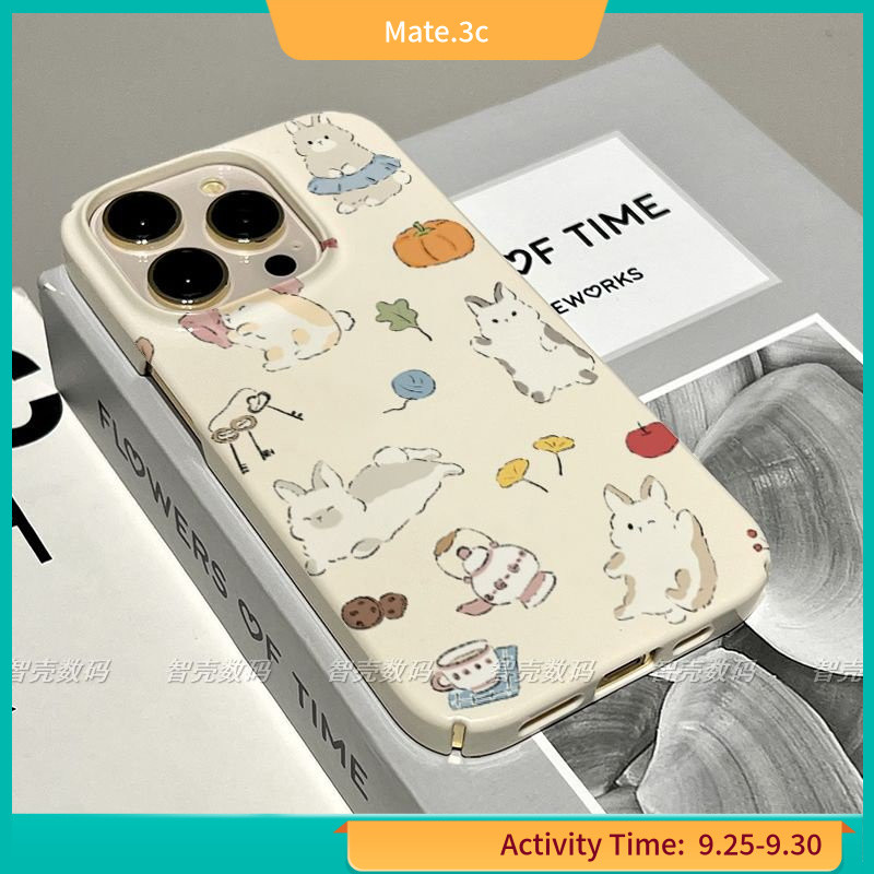 เคสโทรศัพท์มือถือแบบแข็ง ลายฟักทอง กระต่าย แวววาว สําหรับ Iphone 13promax 14Pro 12 11 xr 8 JE3G