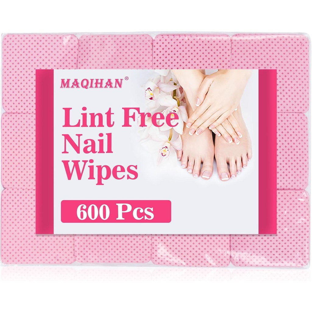 MAIQHAN 600 Lint Free Wipes for Nails - Lint Free Nail Wipes for Gel Polish Nail No Lint Nail Polish