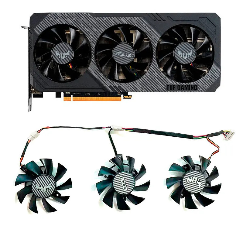 ASUS GTX 1660Ti 1660super RX 5700 XT TUF X3 OC พัดลมระบายความร้อนกราฟิก 75MM 7Pin FD8015U12D GTX1660