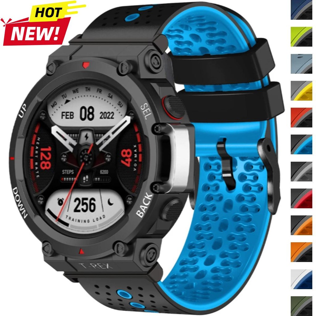 สายรัดซิลิโคนระบายอากาศสําหรับ Huami Amazfit T-Rex 3 T-Rex3 Pro Sport Band สําหรับ Amazfit Trex 2/ Trex 2ULtra T-Rex Pro/ Ultra Martwatch สร้อยข้อมือ