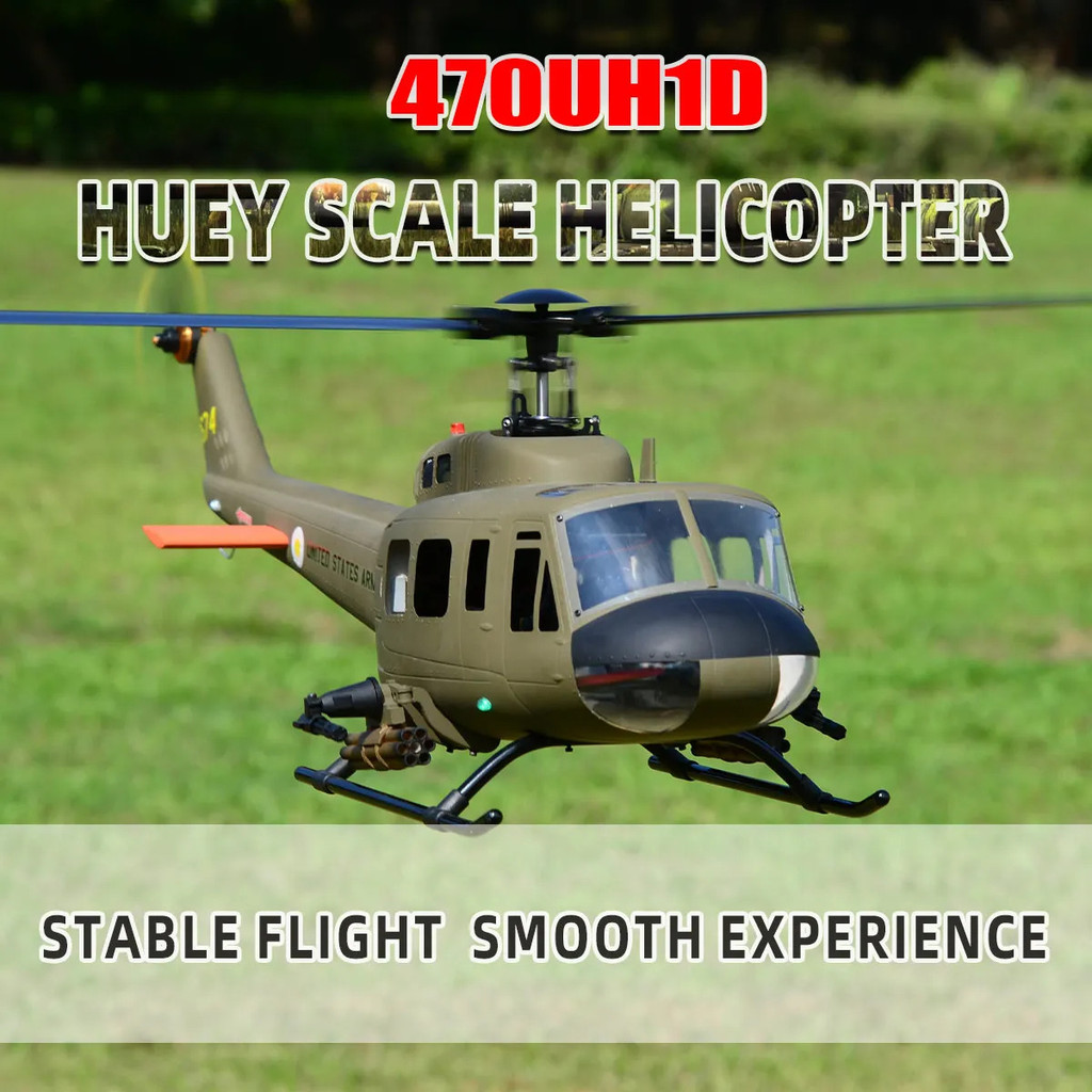 470 ขนาด Uh-1d Pnp Rtf รุ่น Huey Scale ระบบควบคุมการบินอัจฉริยะพร้อม Gps Rc เฮลิคอปเตอร์ Chopper ของ
