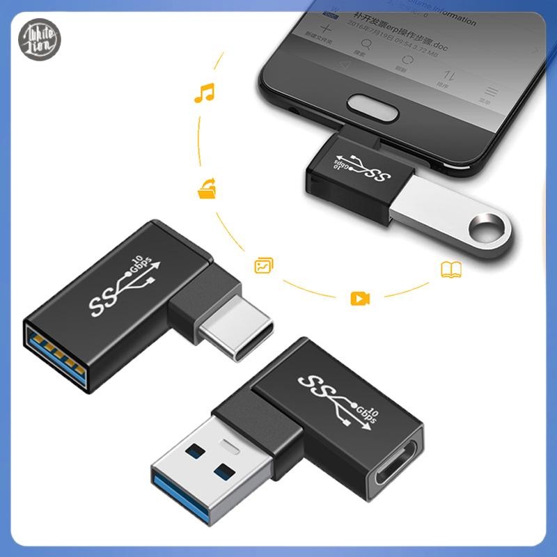 WL| อะแดปเตอร์ OTG USB 3.1 ประเภท C หญิง USB 3.0 ชาย Converter 10Gbps ประเภท C ถึง USB 3.0 90 องศามุ