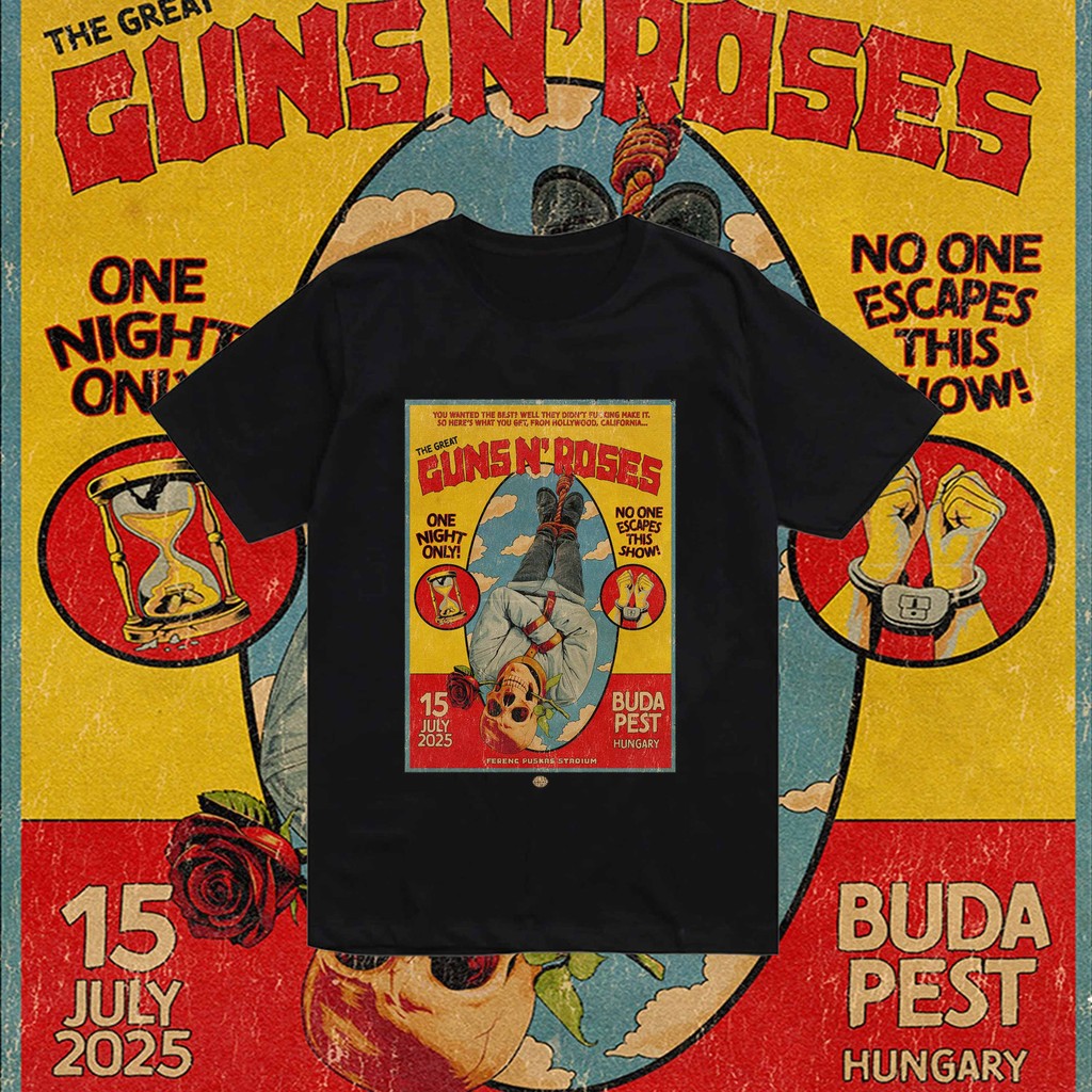 Guns N' Roses Live in Budapest 2025 | เสื้อยืดทัวร์คอนเสิร์ต สายร็อกตัวจริงต้องมี! #GNRTour2025 #Bud