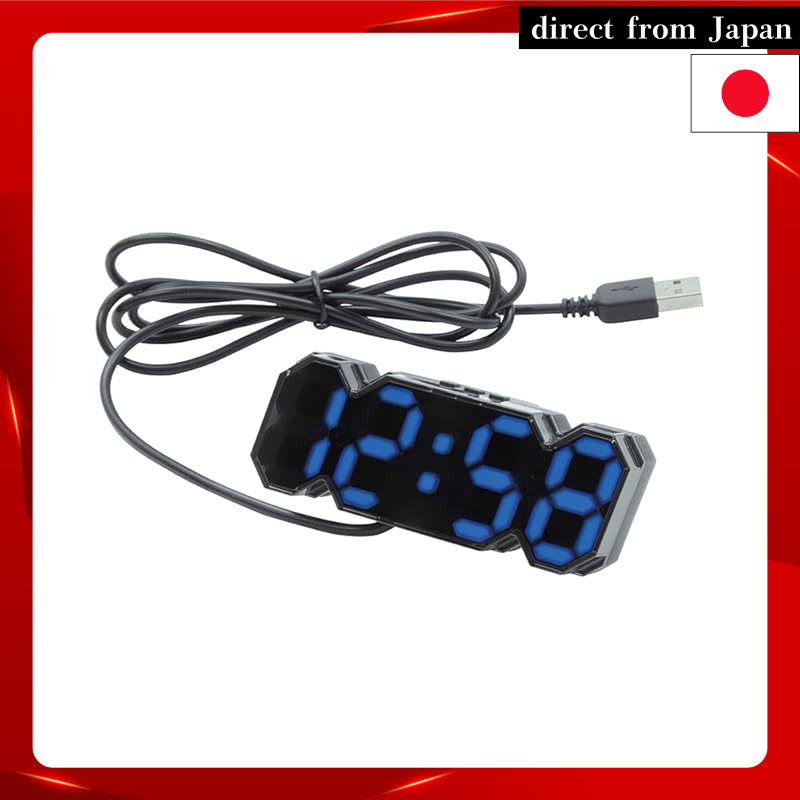 Tsuchiya Yac Car Interior Accessories Clock 3D Digital Clock Smoke PF-396