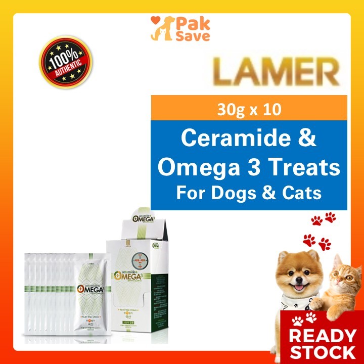 Lamer Ceramide & 3 30g x 10 - ปรับปรุง Skin Health & Support Joint Health - สําหรับสุนัขและแมว