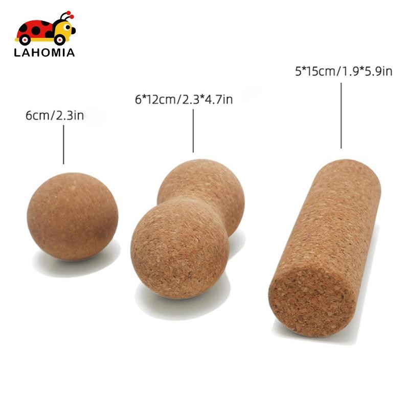 Lahomia 3 ชิ้น Cork Massage Roller Core รูปที่ 4