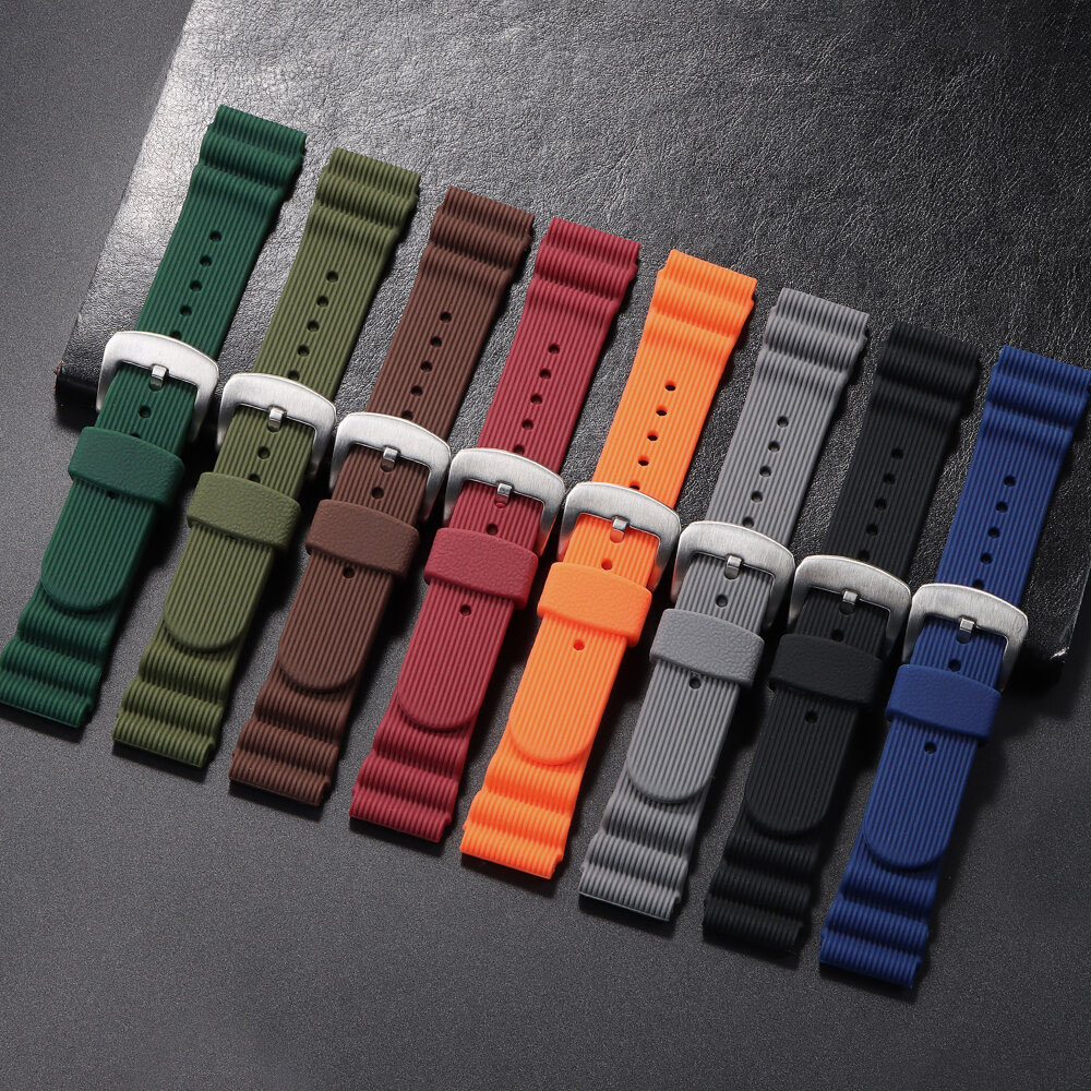 22 มม.สายนาฬิกาซิลิโคนสําหรับ Prospex Series SPR009 SKX007 SKX009 กันน้ําดําน้ํานาฬิกาแหวนหัวเข็มขัด