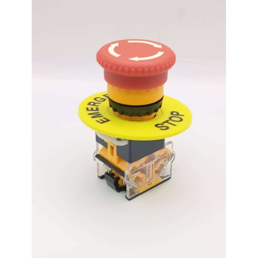 Emergency Stop Switch LA38-11ZS Mushroom Button Switch ø22mm 1NO/1NC 10A 440V สวิตช์หยุดฉุกเฉิน สวิตช์หัวเห็ด