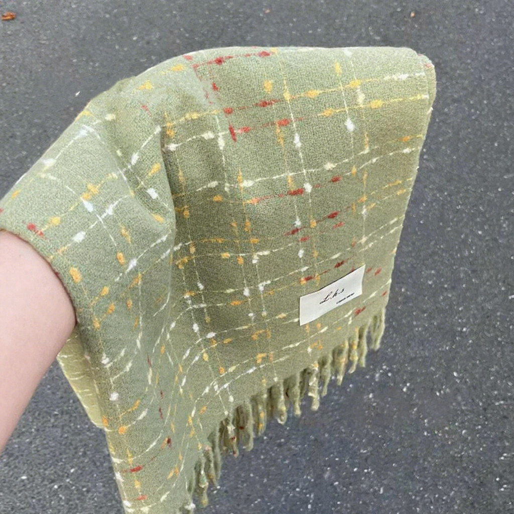 สไตล์ใหม่เวอร์ชั่นเกาหลีเลียนแบบแคชเมียร์นุ่มข้าวเหนียวทุกการแข่งขันผ้าพันคอลายสก๊อตหญิงฤดูใบไม้ร่วงฤดูหนาวระดับไฮเอนด์