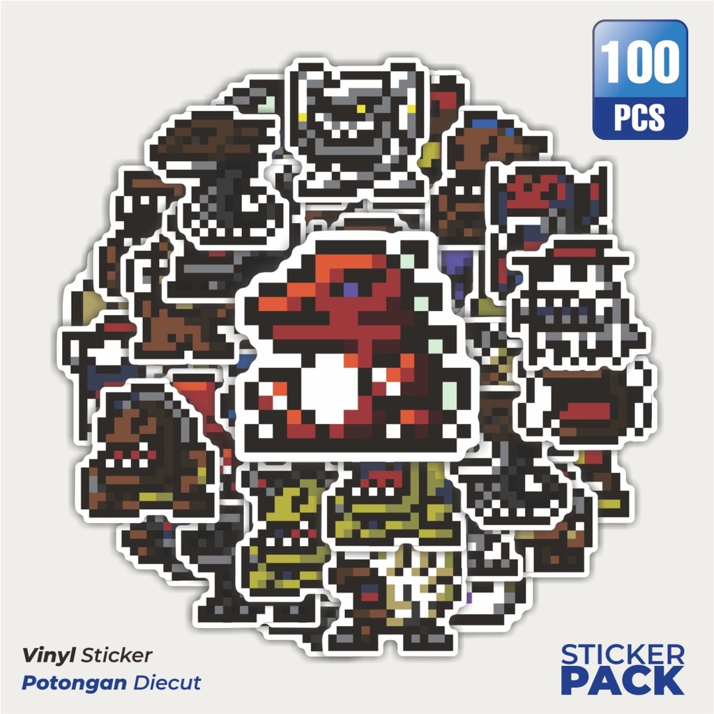 100 ชิ้น Digimon V56 Waterproof Aesthetic Pixel Stickers - สําหรับแล็ปท็อป รถจักรยานยนต์ และหมวกกันน