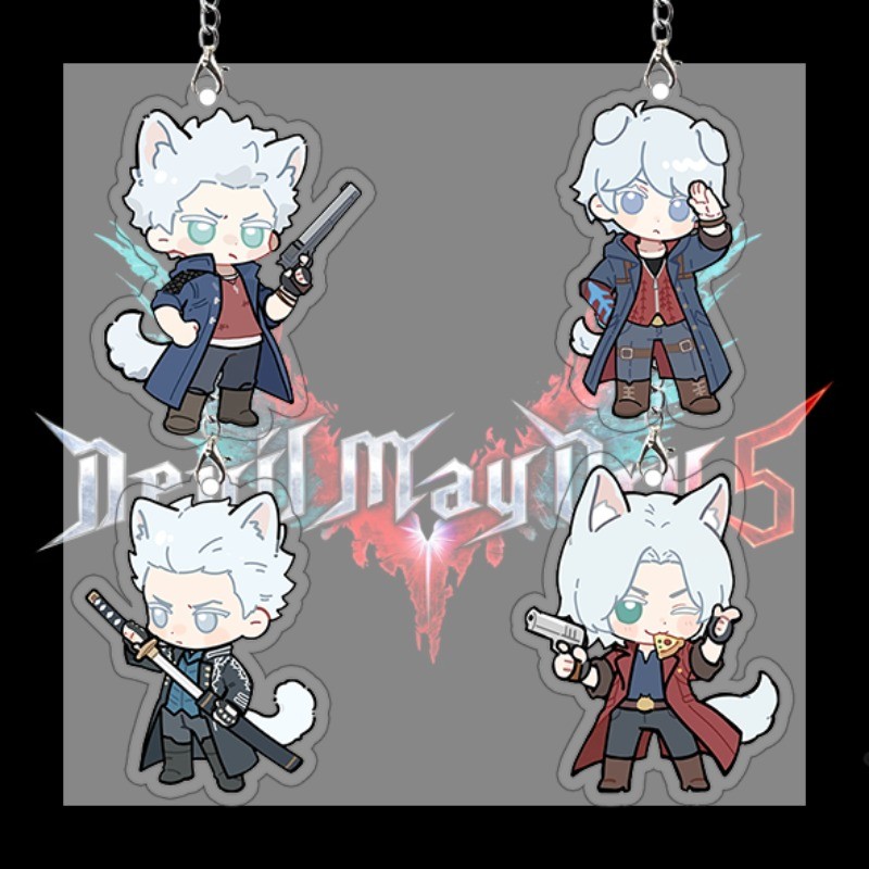 KeyChain ผู้ชาย Devil May Cry พวงกุญแจผู้หญิง Dante อะคริลิคแหวน Vergil จี้ Nero เครื่องประดับ Party