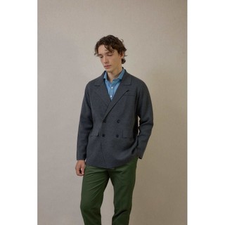 Thesilverneedle - Double breasted wool blend knit blazer เสื้อแจกเกตเบลเซอร์นิตติ้งผสมวูลแขนยาว กระดุมคู่