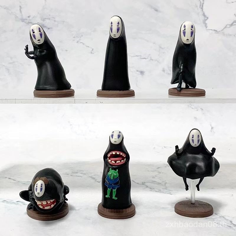 Spirited Away Faceless ชาย Motherland รุ่น 6 รถ Cafe เค้กตกแต่ง Mystery กล่องรูปตุ๊กตารุ่น K9LB