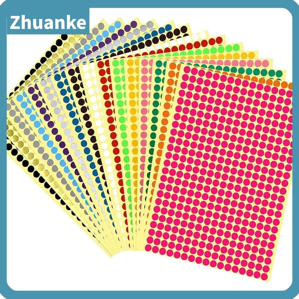 ZHUANKE Dot Stickers, Small 1/4" Dot Labels, 16 สี Self-กาว Circle หลากสี Office