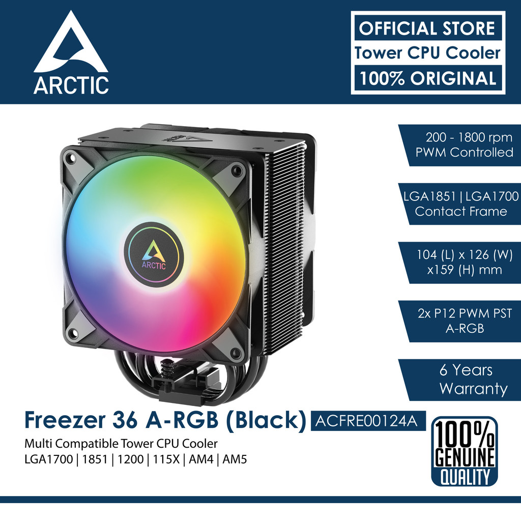 ARCTIC Freezer 36 A-RGB CPU Cooler [สีดําสีขาว] - ACFRE00124A ACFRE00125A